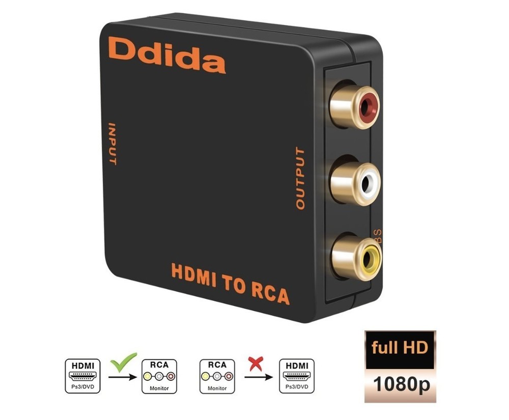 HDMI to RCA HD 1080P HDMI to AV 3RCA CVBS Composite Video Audio Converter Cable