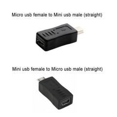 Micro USB to Mini USB Male Female Adapter Data Sync Converter Connectors Angle