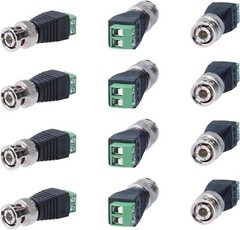 BNC Male Balun Connector for Coax CAT5 CAT6 CAT7 to CCTV Surveillance Camera LOT