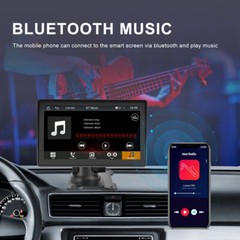 7″ Portable Car Stereo Radio Wireless Apple CarPlay Android Auto Touch Screen