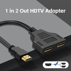 4K HDMI Splitter Adapter 1 In 2 Out Cable Male to Dual Female Converter Lot Pack