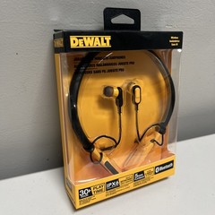 DEWALT Jobsite Pro Neckband Wireless Earphones – Black/Yellow NEW