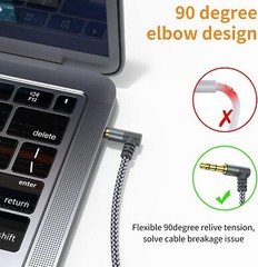 3.5Mm to 2.5Mm Aux Audio Cable (6.6FT), 90 Degree Right Cord Compatible with Bos