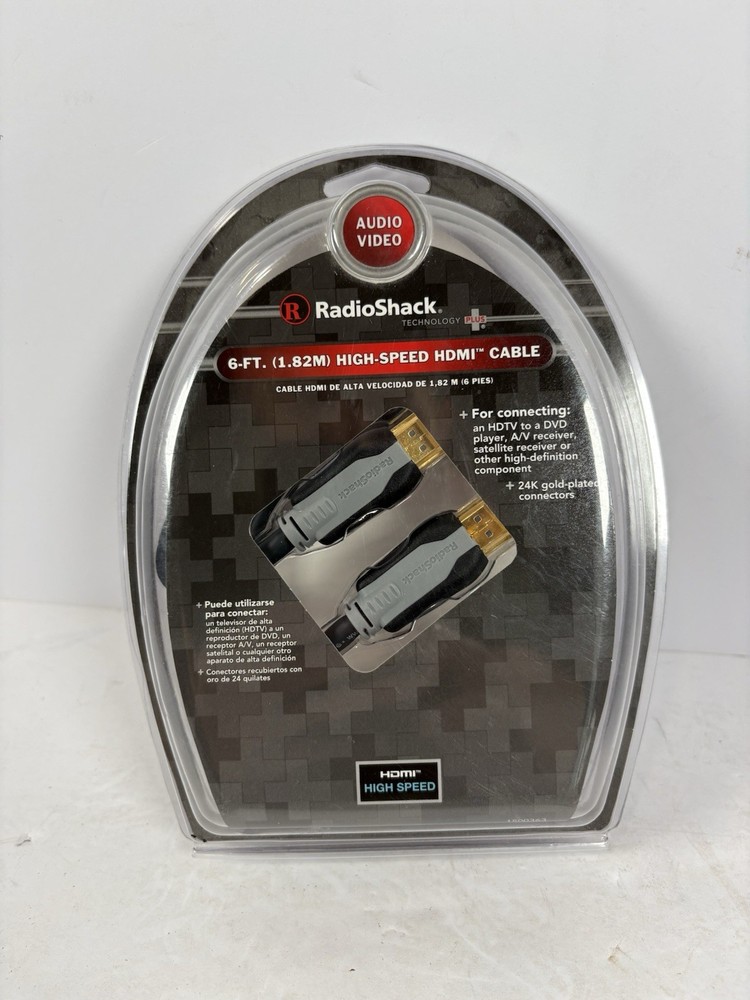 RadioShack 6 ft. 1.82M High Speed HDMI Cable 24K Gold Plated Connectors