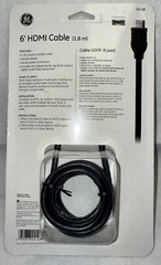NEW GE 24148 HDMI Cable / Cord Black SEALED 6 ft General Electric Up to 1080P
