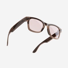 Refurbished Ray-Ban Meta Wayfarer (Gen 1), Shiny Warm Stone Transparent / Waterm