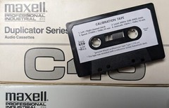 4-in-1 Maxell Test/Calibration audio cassette tape:L/R, level, speed/W&F,azimuth