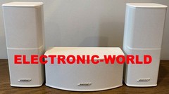 3 MINT Bose Direct Reflecting Series II & Center White Speakers & Wire Adapters