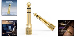 1/4 to 1/8 Inch Stereo Audio Adapter – 24K Gold 6.35mm to 3.5mm | 2 Pack