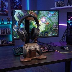 Caspe Headset Stand for Desk Headphone Stand Wood Personalized Father’s Day Gift