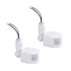 2pcs PIR Motion Sensor Switch Wall Light Switch Delay Time: 5s~8min (Adjustable)