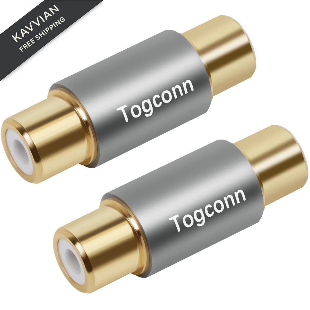 Togconn RCA Adapter – Female Coupler Dual 2 Pack, to