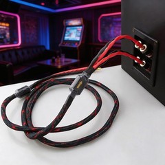 One Piece 12AWG OCC Pure Copper HIFI Audio Bi-wire Speaker Cable 2 to 4 Plugs