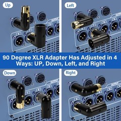 Togconn Adjustable 3-PIN Right Angle XLR Adapter 4 Pack – 90 Degree Male to F…
