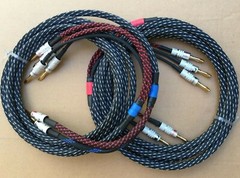 6ft-50’FT Pure Copper BiWire Speaker USA Cable 1 Pair, 2x11AWG to 4X14AWG Banana