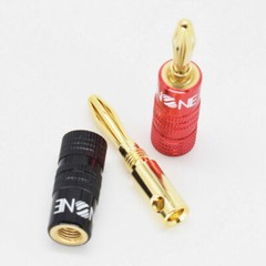 8pcs ELNONE High Quality Gold Plated Speaker Banana Plug Hi-Fi Audio Connector