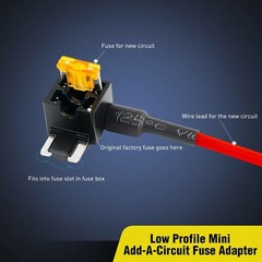 5 Pack Low-Profile Fuse Tap + 25A Blade Add Circuit 25AMP Adapter 25 A Amp 12V