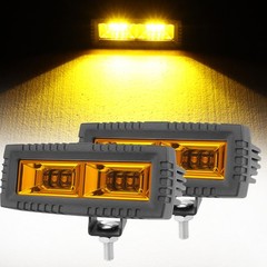 2x 5″ LED Pods Light Bar Amber Yellow Fog Lamp Offroad Driving Truck ATV SUV 4WD