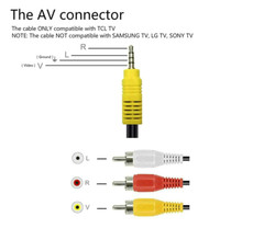 Video AV Component Adapter Cable Replacement for TCL TV, 3 RCA to 3.5Mm AV