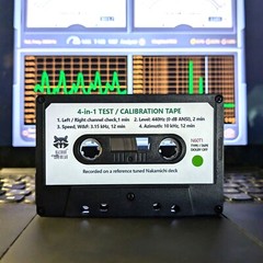 4-in-1 Calibration test tones audio cassette tape: L/R,level, speed/W&F, azimuth