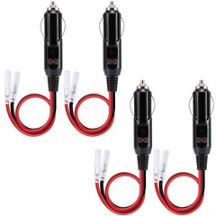 4 PACK Fused 12V ~ 24V Male Car Cigarette Lighter Plug Socket Connector Cable