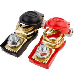 Universal 2 Car Battery Terminal Connector Top Post Positive Negative Heavy Duty