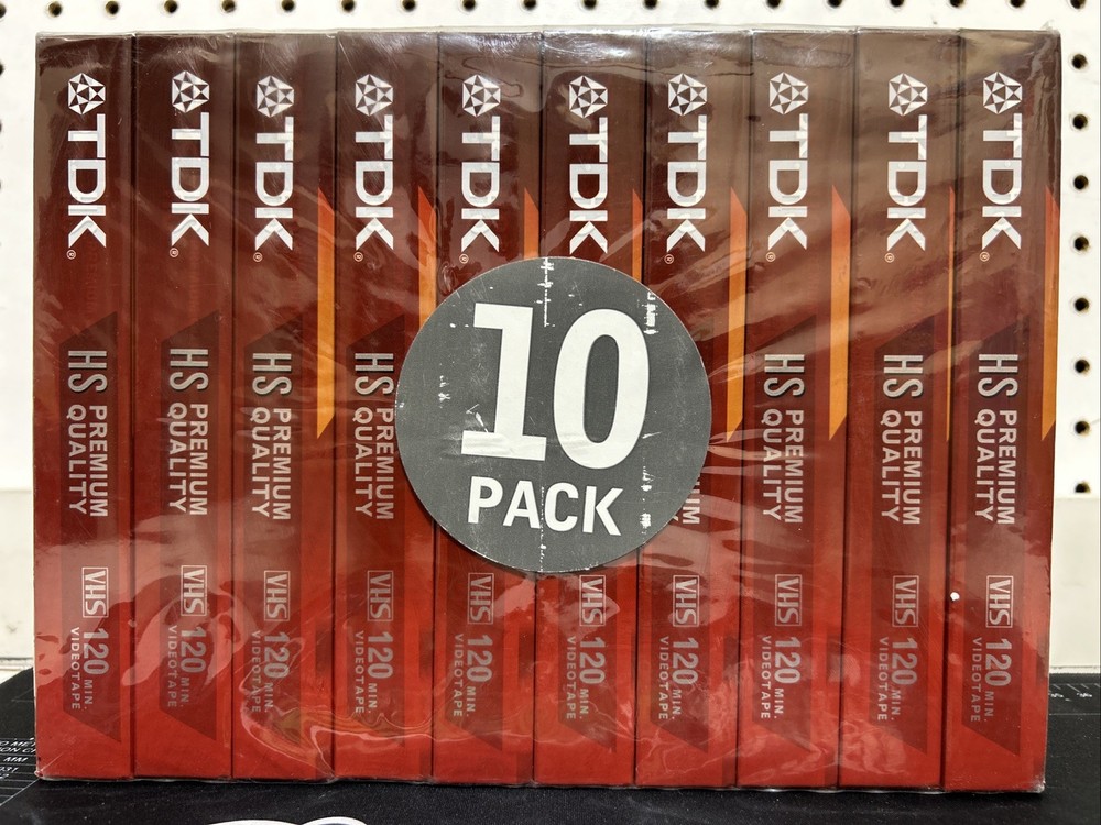 TDK 10 Pack HS T-120 Blank Tapes NEW sealed – Premium Quality HS 6 Hours
