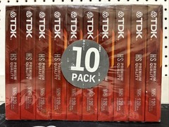 TDK 10 Pack HS T-120 Blank Tapes NEW sealed – Premium Quality HS 6 Hours