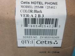 NEW BLACK CETIS PUSH-BUTTON WALL TELEPHONE PHONE HAC AEGIS 2554W WITH GRAY CORD