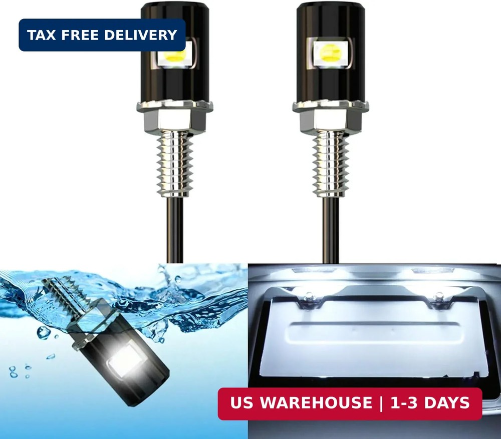 License Plate Light, License Tag Screw Bolt LED, Super Bright 12V Waterproof Lic
