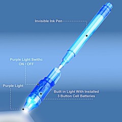 STENDA Invisible Spy Ink Pen 5 PCS, With UV 1 Count (Pack of 5), Multicolor