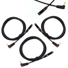 3X 4FT 3.5MM AUX RIGHT-ANGLE EXTENSION STEREO CABLE CORD BLACK LG G3 OPTIMUS PRO