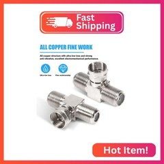 2 Pack Coaxial Cable Splitter, TV Splitter 2 in 1 Out, F Type RG6 Male to Dual F