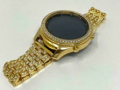 24K GOLD Plated Samsung Gear S3 Classic DIAMOND Rhinestone Band And Bezel Custom