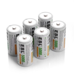 Lot D C Cell Size Rechargeable Batteries High Capacity NiMH /LCD Battery Charger