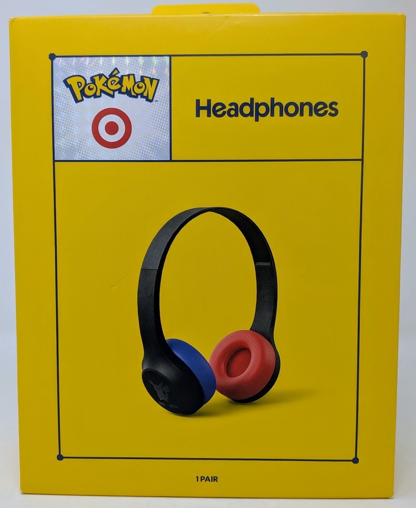 NEW Pokémon Target X 30th Anniversary Headphones Black Blue Red 3.5mm USB-C Mic