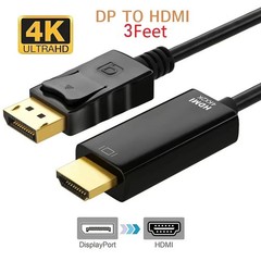 Display Port to HDMI Cable DP Adapter Converter Audio Video PC HDTV 1080P 60Hz