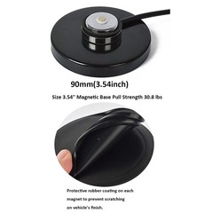 HYS NMO Mount Magnetic Base for Car Diameter: 90mm/ 3.54″, Black&silvery