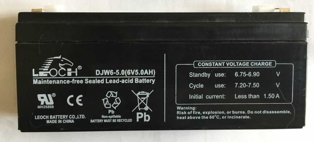 Leoch DJW6-5.0 (6 VOLT 5.0 AH) SLA BATTERY