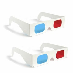 2x Universal Anaglyph Cardboard Paper Red Blue Cyan 3D Glasses For Movie Cinema
