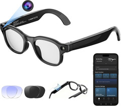 AI Smart Glasses with Camera 8MP, 4K Video, Bluetooth Ai Glasses for Men Women,