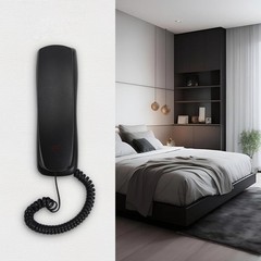 Black Corded Telephone Landline Phone for Home Office Desk Wall Mountable D3W1