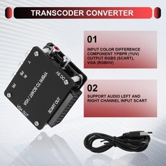 YUV TO RGBS YPBPR to SCART YPBPR TO VGA Component Transcoder Converter Game8591