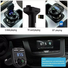 Bluetooth 5.0 Car Wireless FM Transmitter Adapter AUX Hands-Free 2USB PD Charger
