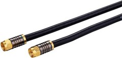 Black RG6 Coax Cable Quad Shield Internet Satellite TV Antenna with Barrel LOT