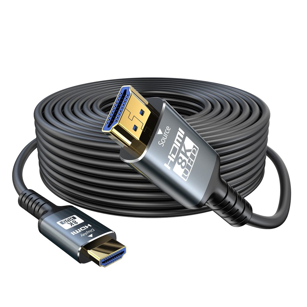 8K HDMI Cable 2.1 100 FT, 48Gbps Fiber HDMI 2.1 Cable in-Wall CL3 Support 8K6…