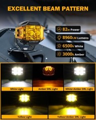 AUXBEAM 4” 92W Side Shooter LED Cube Pods Off Road Driving Lamps Work Light Bar