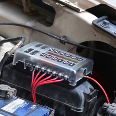6/ 12 Way Blade Fuse Box Block Holder LED Car Boat Power Distribution Panel 12V