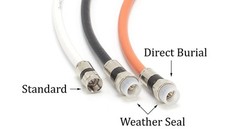 Orange, Direct Burial RG6 Coax, Underground Coaxial Cable, 150 Feet (45 Meter)
