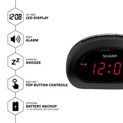 Small, Space-Saving Digital Alarm Clock – Compact Bedside Clock with Large Re…